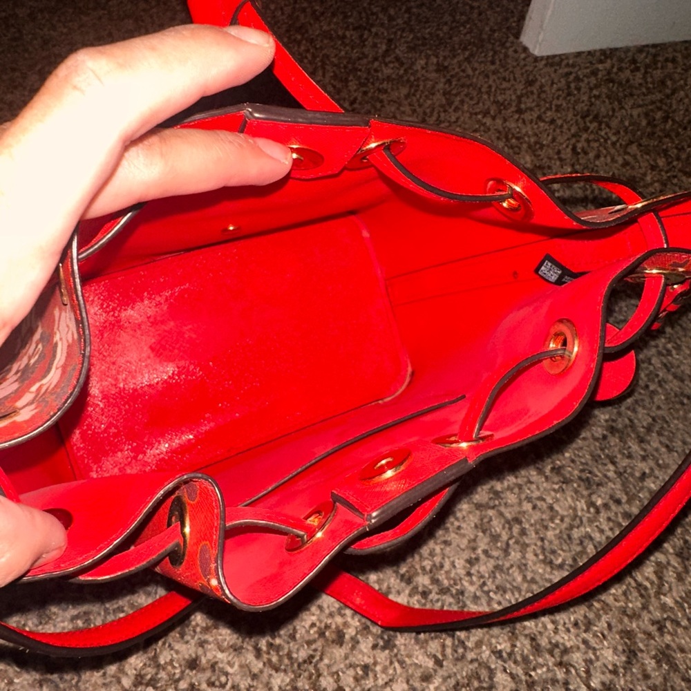 Floral Red Bucket Bag - Picture 6 of 10